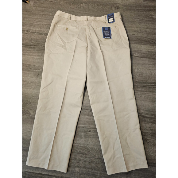 NWT Croft & Barrow Pants Mens 42 X30 Stone Flat Front Straight Leg No Iron - Picture 5 of 7